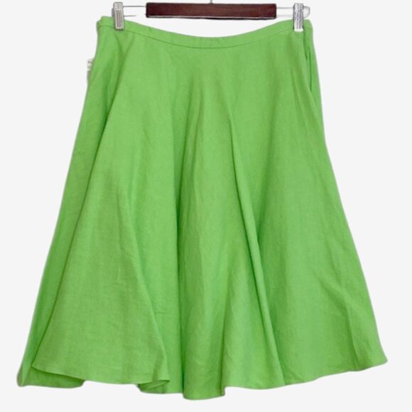 NEW Ralph Lauren Linen Skirt! 6 8 12Brighter Green or PinkCircle Knee Length